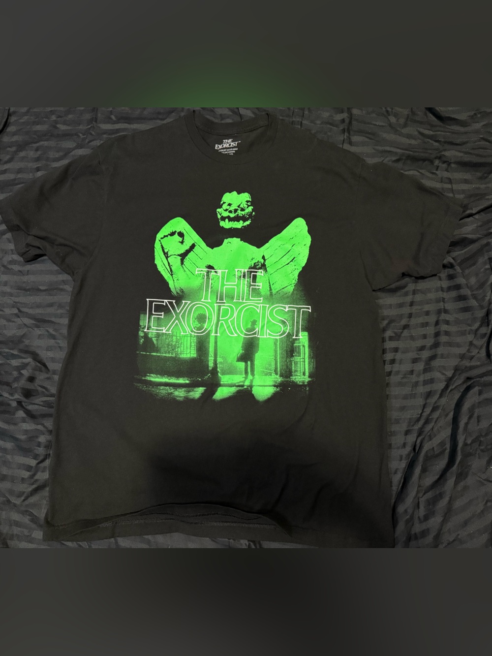 The Exorcist Graphic Tee - Black with Neon Green Print